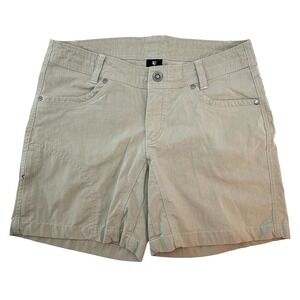 KUHL Women's Splash Outdoor Hiking Shorts • 8 • khaki, cotton, nylon, gorpcore